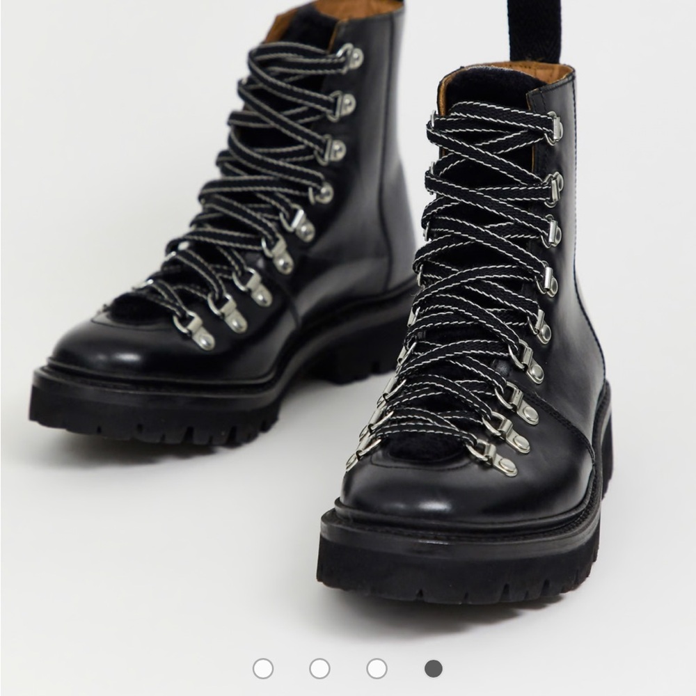 Grenson Nanette Leather & Shearling Ankle Boot